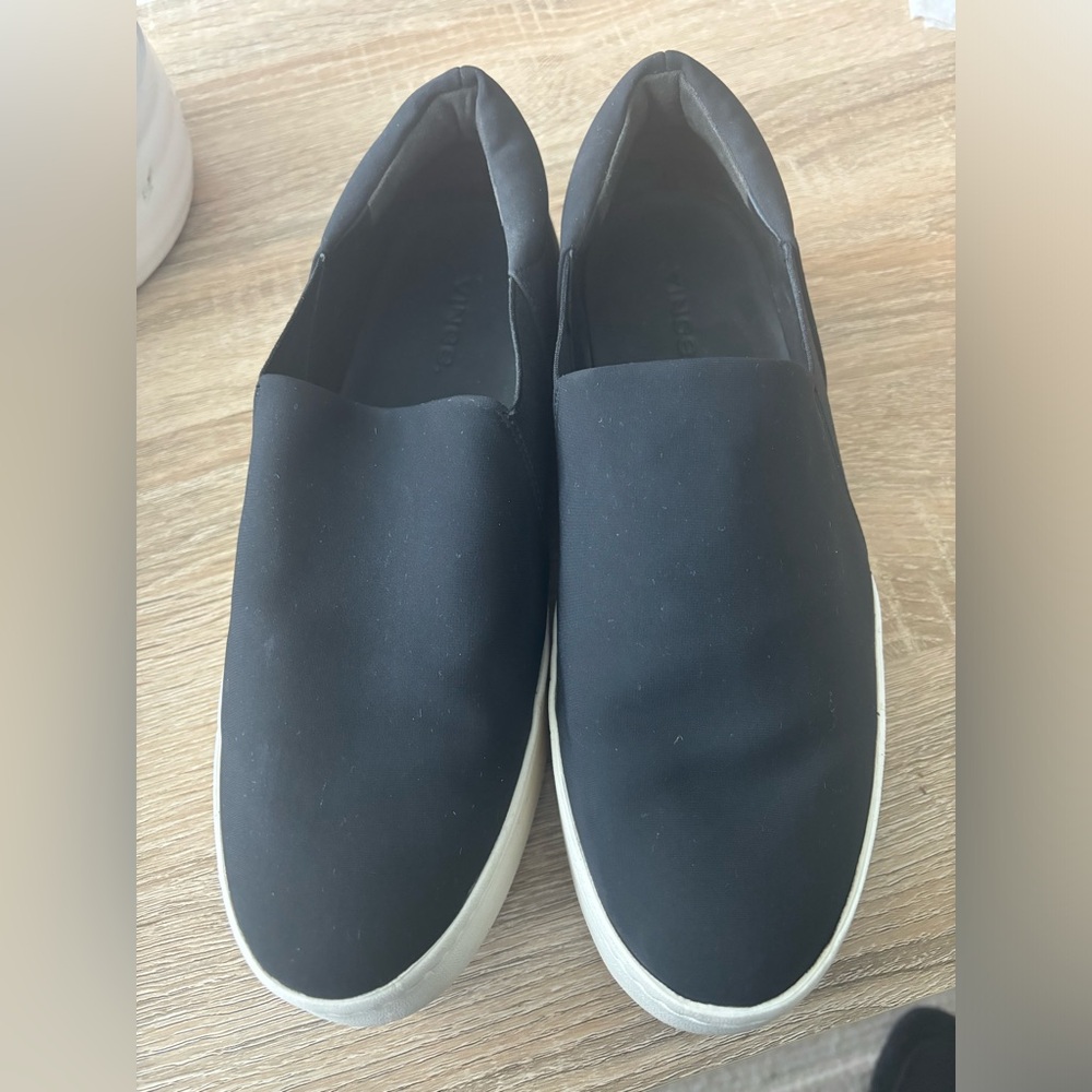 Vince Black Slip-On Sneakers